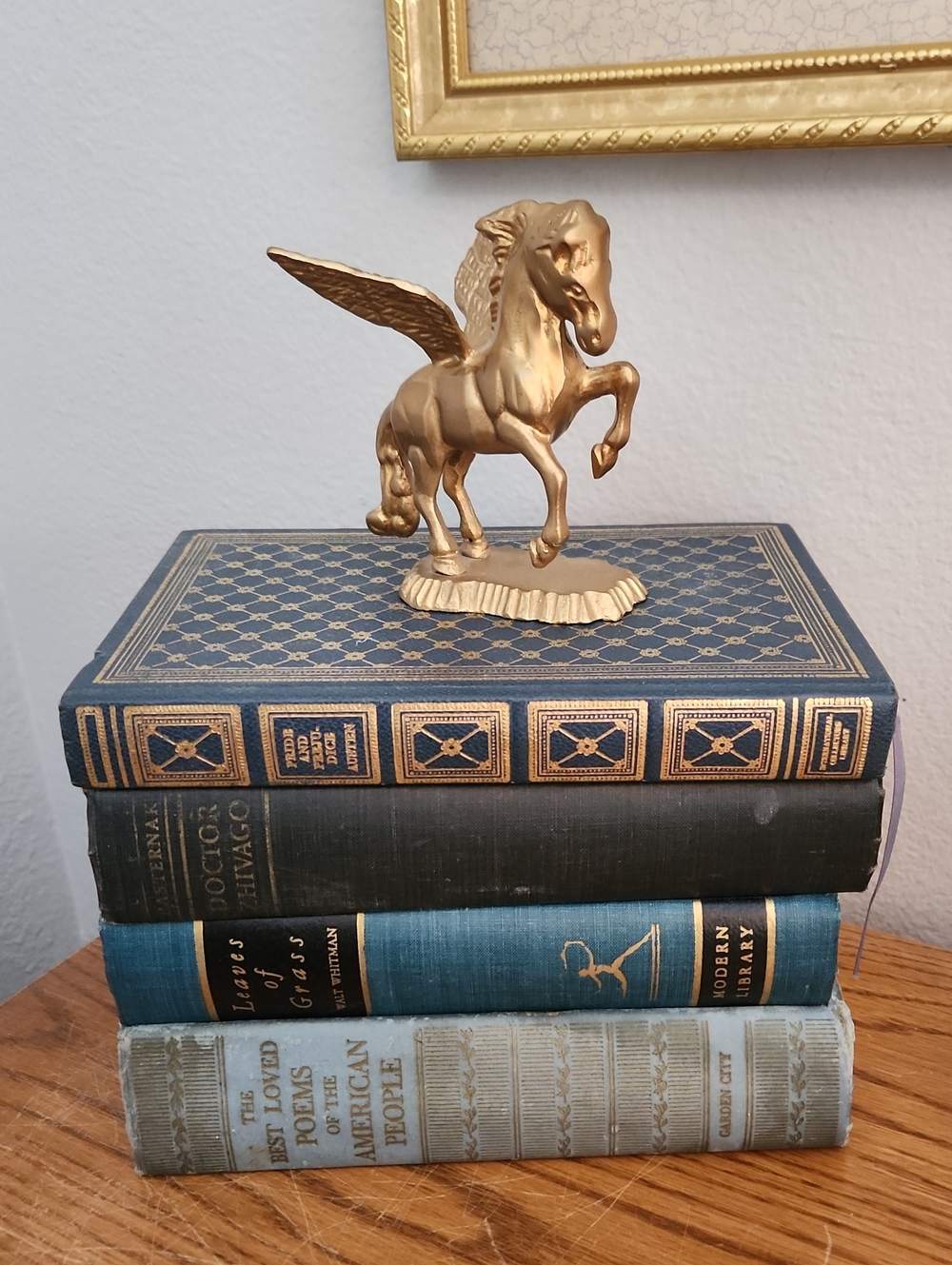 Vintage Brass Pegasus Figurine Gold Colored Collectible Mythical Creature MCM